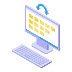 Poster - Computer backup icon. Isometric of Computer backup vector icon for web design isolated on white background