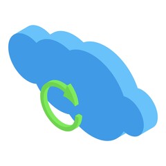 Poster - Data cloud backup icon. Isometric of Data cloud backup vector icon for web design isolated on white background
