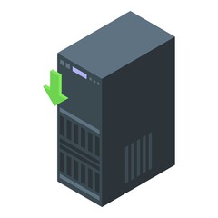 Poster - Office server backup icon. Isometric of Office server backup vector icon for web design isolated on white background