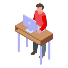 Poster - Ergonomic workplace icon. Isometric of Ergonomic workplace vector icon for web design isolated on white background