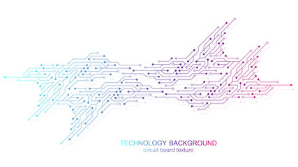 Aufkleber - Motherboard vector background with circuit board electronic elements. Electronic texture for computer technology, engineering concept. Motherboard computer generated abstract illustration