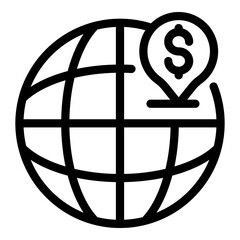 Poster - Global financial support icon. Outline Global financial support vector icon for web design isolated on white background