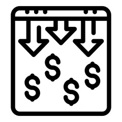 Poster - Money investment icon. Outline Money investment vector icon for web design isolated on white background