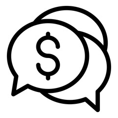Poster - Chat help money icon. Outline Chat help money vector icon for web design isolated on white background