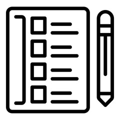 Poster - School checklist icon. Outline School checklist vector icon for web design isolated on white background