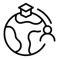 Poster - International education icon. Outline International education vector icon for web design isolated on white background