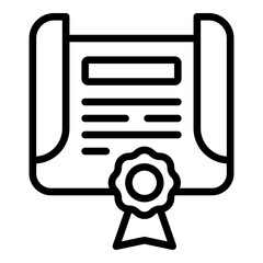 Poster - School diploma icon. Outline School diploma vector icon for web design isolated on white background