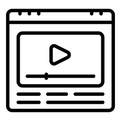 Poster - Video education icon. Outline Video education vector icon for web design isolated on white background