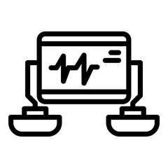 Poster - Cardiology defibrillator icon. Outline Cardiology defibrillator vector icon for web design isolated on white background