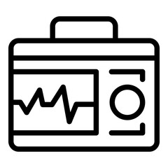Poster - Display defibrillator icon. Outline Display defibrillator vector icon for web design isolated on white background