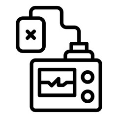 Poster - Defibrillator tool icon. Outline Defibrillator tool vector icon for web design isolated on white background