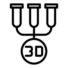 Poster - 3d bioprinter icon. Outline 3d bioprinter vector icon for web design isolated on white background