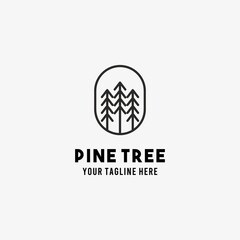 Wall Mural - Pine tree flat style design symbol logo illustration vector graphics