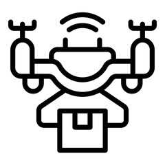 Poster - Drone icon. Outline Drone vector icon for web design isolated on white background