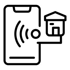 Poster - Smart house icon. Outline Smart house vector icon for web design isolated on white background