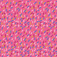 Aufkleber - Donut pattern. Vector pink sweet wallpaper.