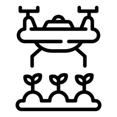 Poster - Cultivation drone icon. Outline Cultivation drone vector icon for web design isolated on white background