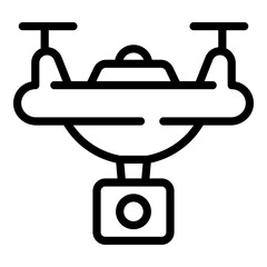 Poster - Camera drone icon. Outline Camera drone vector icon for web design isolated on white background