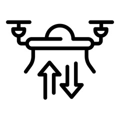 Poster - Flying drone icon. Outline Flying drone vector icon for web design isolated on white background