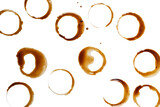 Fototapeta Mapy - Coffee stains isolated on white background.