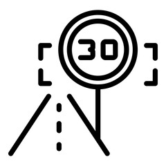 Poster - Driverless car icon. Outline Driverless car vector icon for web design isolated on white background