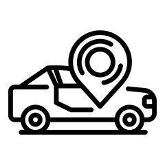 Poster - Sensor driving car icon. Outline Sensor driving car vector icon for web design isolated on white background