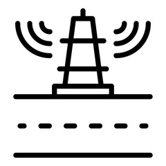 Poster - Signal wireless tower icon. Outline Signal wireless tower vector icon for web design isolated on white background