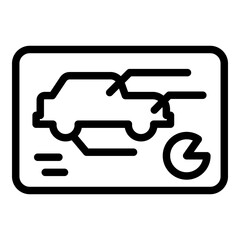 Poster - Electric autonomous car icon. Outline Electric autonomous car vector icon for web design isolated on white background