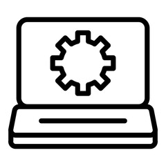 Poster - Laptop settings icon. Outline Laptop settings vector icon for web design isolated on white background