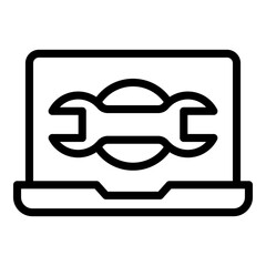Poster - Key repair laptop icon. Outline Key repair laptop vector icon for web design isolated on white background