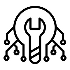 Poster - Technical laptop icon. Outline Technical laptop vector icon for web design isolated on white background