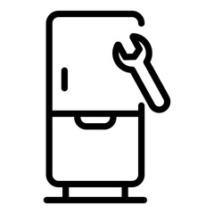 Poster - Wrench fridge icon. Outline Wrench fridge vector icon for web design isolated on white background