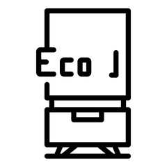 Poster - eco fridge icon. outline eco fridge vector icon for web design isolated on white background