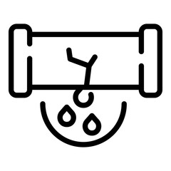 Poster - Leaking pipe icon. Outline Leaking pipe vector icon for web design isolated on white background