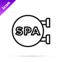 Sticker - Black line Spa salon icon isolated on white background. Concept for beauty salon, massage, cosmetic. Spa treatment and cosmetology. Vector