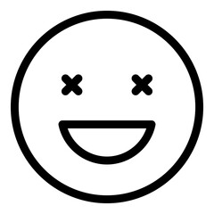 Sticker - Blind emoji icon. Outline Blind emoji vector icon for web design isolated on white background