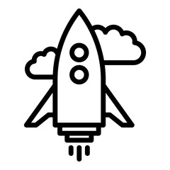Poster - Sky shuttle icon. Outline Sky shuttle vector icon for web design isolated on white background