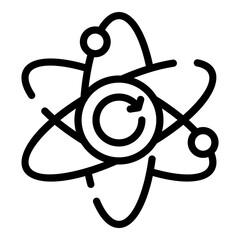 Poster - Atom icon. Outline Atom vector icon for web design isolated on white background