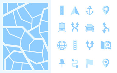Poster - Navigation road. Direction signs arrows point marks for maps travellers symbols way pin geography street garish vector pictures set isolated