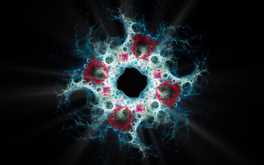 Aufkleber - digital illustration abstract image generated fractal background image wallpaper pattern of various geometric shapes and lines of various colors for computer graphics or web design
