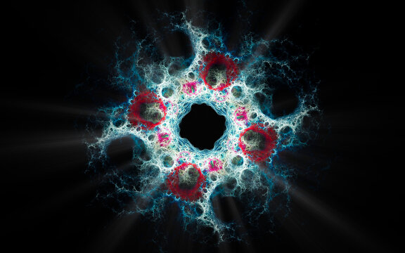 digital illustration abstract image generated fractal background image wallpaper pattern of various geometric shapes and lines of various colors for computer graphics or web design