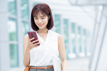 Sticker - businesswoman use smart phone