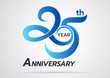 25 Years Anniversary celebration logotype style colored with shiny blue,Anniversary Template logo