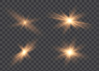 Wall Mural - Glow light effect. Star burst with sparkles. Vector illustration.