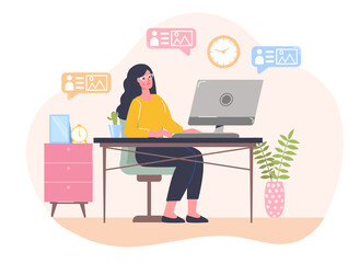 Poster - Home Office concept. Freelancer lifestyle.