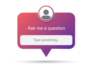 Ask me a question vector banner. User interface window.