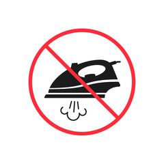 Sticker - No steam iron icon symbol. Isolated vector illustration