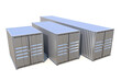 © paketesama - Metallic ship cargo containers 10 20 and 40 feet 3D illustration