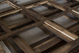 Fototapeta  -  wooden frame wall interior construction on site