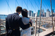 © Fernando - bride and groom in Brooklyn Bridge park, New York